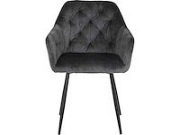 Set van 2 fauteuils, tina-stoel - vintage antraciet microvezel - afbeelding 4 van  8