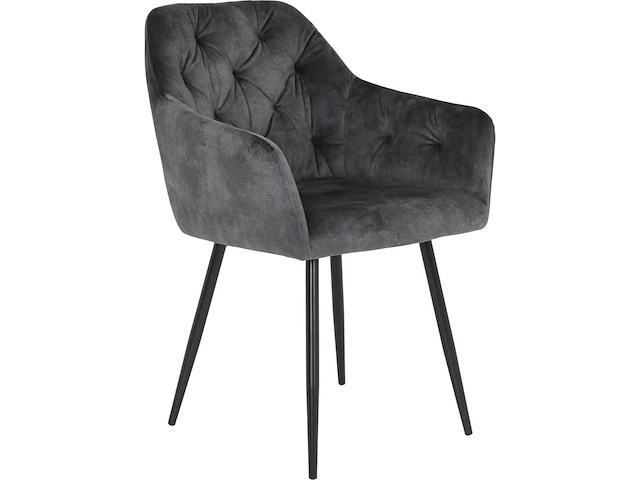 Set van 2 fauteuils, tina-stoel - vintage antraciet microvezel - afbeelding 5 van  8
