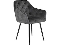 Set van 2 fauteuils, tina-stoel - vintage antraciet microvezel - afbeelding 5 van  8
