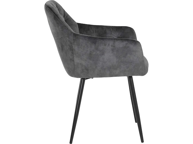 Set van 2 fauteuils, tina-stoel - vintage antraciet microvezel - afbeelding 6 van  8