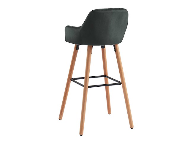 Set van 2 fluwelen barkrakrukken met beukenhouten poten - zwart - afbeelding 4 van  5