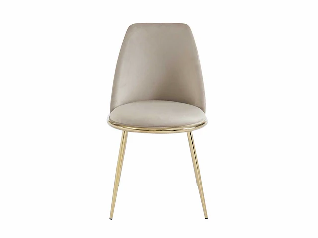Set van 2 fluwelen en gouden metalen stoelen - beige - pascal morabito - afbeelding 3 van  8