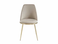 Set van 2 fluwelen en gouden metalen stoelen - beige - pascal morabito - afbeelding 3 van  8