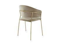 Set van 2 fluwelen en gouden metalen stoelen - beige - afbeelding 7 van  7
