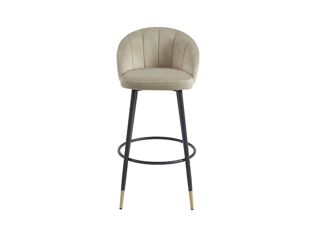Set van 2 fluwelen en metalen barkrakkjes - beige - afbeelding 3 van  7