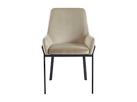 Set van 2 fluwelen en metalen stoelen met armleuningen - beige - afbeelding 3 van  7