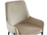 Set van 2 fluwelen en metalen stoelen met armleuningen - beige - afbeelding 5 van  7