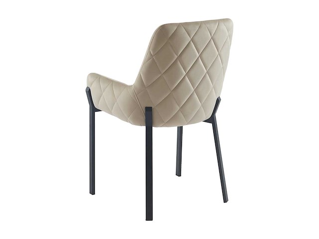 Set van 2 fluwelen en metalen stoelen met armleuningen - beige - afbeelding 6 van  7
