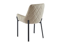 Set van 2 fluwelen en metalen stoelen met armleuningen - beige - afbeelding 6 van  7