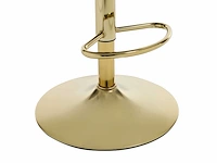 Set van 2 getextureerde stoffen en gouden metalen barkrukken - instelbare hoogte - crème - afbeelding 6 van  8