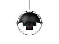 Set van 2 globulo pendellampen - zwart - zilveren stucture - afbeelding 1 van  3