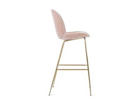 Set van 2 gouden bella krukjes 75 cm - roze fluwelen zitting - afbeelding 2 van  2