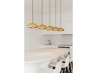 Set van 2 gulf hanglampen 18 cm goud