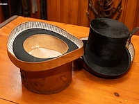 Set van 2 heren hogen hoeden (zijde / vilt)... - afbeelding 3 van  6