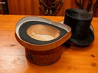 Set van 2 heren hogen hoeden (zijde / vilt)... - afbeelding 4 van  6
