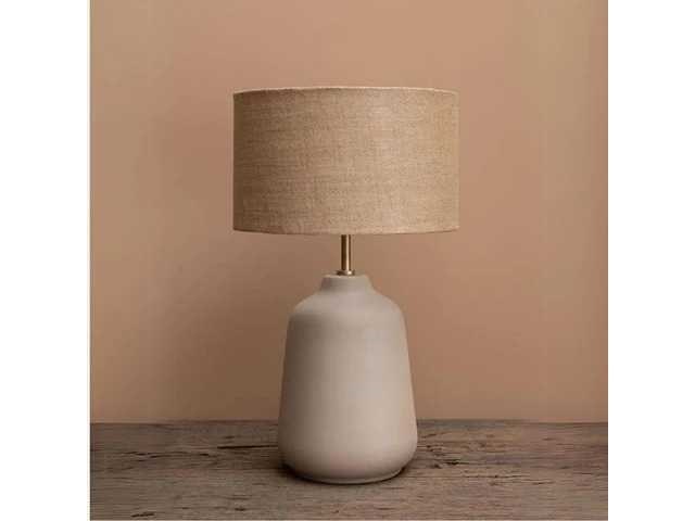 Set van 2 jutel tafellampen - beige - afbeelding 2 van  5