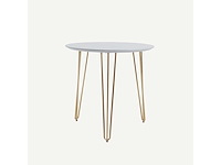 Set van 2 koningin ronde tafels: één met een diameter van 80 cm en de tweede met een diameter van 100 cm - witte bladen - afbeelding 1 van  7