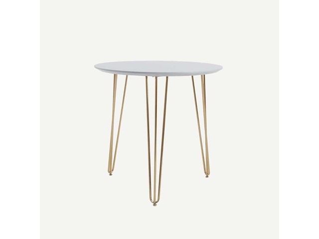 Set van 2 koningin ronde tafels: één met een diameter van 80 cm en de tweede met een diameter van 100 cm - witte bladen - afbeelding 1 van  7