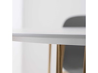 Set van 2 koningin ronde tafels: één met een diameter van 80 cm en de tweede met een diameter van 100 cm - witte bladen - afbeelding 7 van  7