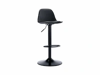 Set van 2 krukjes van polypropyleen en metalen stangen - instelbare hoogte - zwart - afbeelding 4 van  6