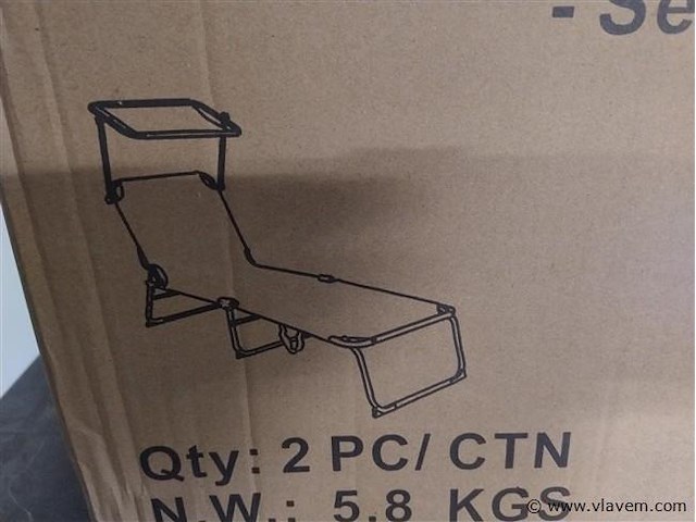 Set van 2 ligbedden kleur taupe nieuw in doos - afbeelding 1 van  2