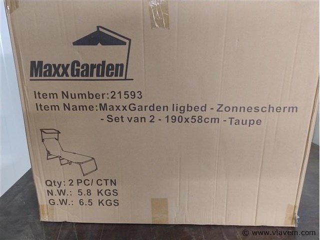 Set van 2 ligbedden kleur taupe nieuw in doos - afbeelding 2 van  2