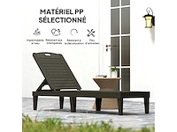 Set van 2 ligstoelen, loungestoel met 4-posities verstelbare rugleuning zwart - afbeelding 6 van  8