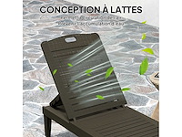 Set van 2 ligstoelen, loungestoel met 4-posities verstelbare rugleuning zwart - afbeelding 7 van  8