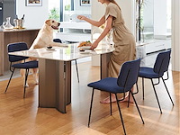 Set van 2 moderne gestoffeerde eetkamerstoelen - afbeelding 1 van  9