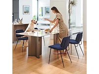 Set van 2 moderne gestoffeerde eetkamerstoelen - afbeelding 2 van  9