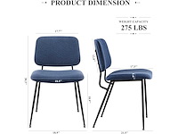 Set van 2 moderne gestoffeerde eetkamerstoelen - afbeelding 4 van  9