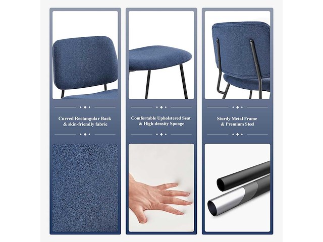Set van 2 moderne gestoffeerde eetkamerstoelen - afbeelding 5 van  9