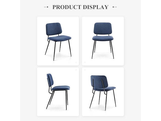 Set van 2 moderne gestoffeerde eetkamerstoelen - afbeelding 7 van  9