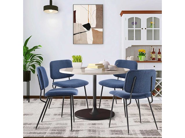 Set van 2 moderne gestoffeerde eetkamerstoelen - afbeelding 8 van  9