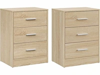 Set van 2 nachtkastjes met 3 lades