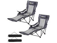 Set van 2 opvouwbare campingstoelen visstoel met verstelbare rugleuning - afbeelding 2 van  4