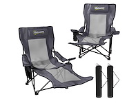 Set van 2 opvouwbare campingstoelen visstoel met verstelbare rugleuning - afbeelding 4 van  4