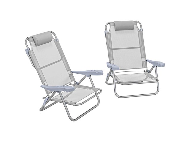 Set van 2 opvouwbare tuinstoelen, draagbare visstoel - afbeelding 2 van  4
