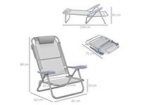 Set van 2 opvouwbare tuinstoelen, draagbare visstoel - afbeelding 3 van  4