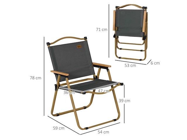 Set van 2 opvouwbare visstoelen kampeerstoelen - afbeelding 3 van  5