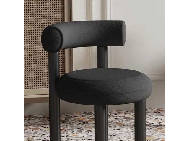 Set van 2 poltronas-stoelen - zwart frame - zwarte krulwol - afbeelding 1 van  2