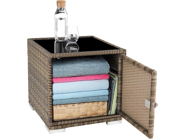 Set van 2 polyrattan en aluminium ligstoelen met beschermhoes en 2 hoezen - afbeelding 3 van  9