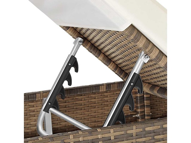 Set van 2 polyrattan en aluminium ligstoelen met beschermhoes en 2 hoezen - afbeelding 7 van  9