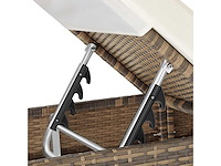 Set van 2 polyrattan en aluminium ligstoelen met beschermhoes en 2 hoezen - afbeelding 7 van  9