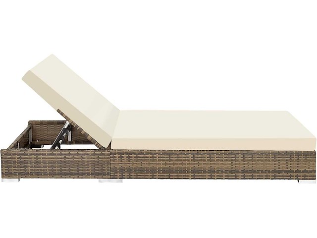 Set van 2 polyrattan en aluminium ligstoelen met beschermhoes en 2 hoezen - afbeelding 8 van  9