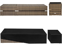 Set van 2 polyrattan en aluminium ligstoelen met beschermhoes en 2 hoezen - afbeelding 9 van  9