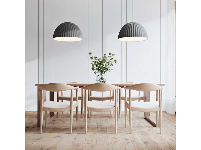 Set van 2 pp503 natuurlijk houten frame en witte leren stoel - afbeelding 3 van  7