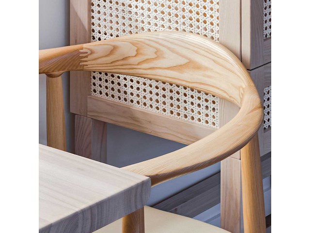 Set van 2 pp503 natuurlijk houten frame en witte leren stoel - afbeelding 7 van  7