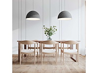 Set van 2 pp503 natuurlijk houten frame en witte leren stoel - afbeelding 3 van  7