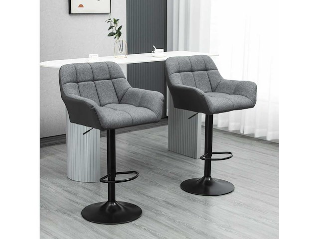 Set van 2 retro design barkrukjes in hoogte verstelbaar - afbeelding 2 van  8